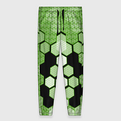 Женские брюки Зелёная кибер броня hexagons