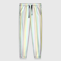 Женские брюки Тонкие цветные полосы на белом