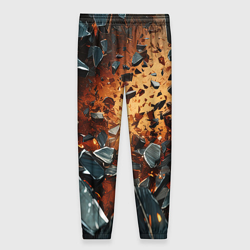 Женские брюки Летящие камни и взрыв / 3D-принт – фото 2
