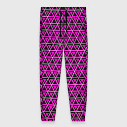 Брюки женские Розовые и чёрные треугольники, цвет: 3D-принт