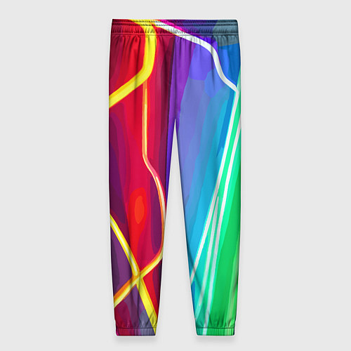 Женские брюки Абстрактные цветные полосы - композиция / 3D-принт – фото 2