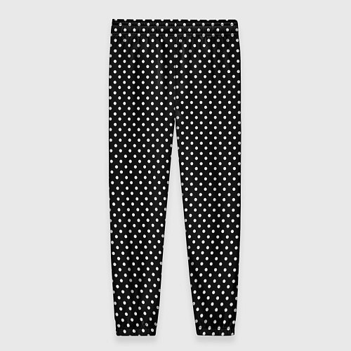 Женские брюки Чёрный в маленький белый горошек / 3D-принт – фото 2