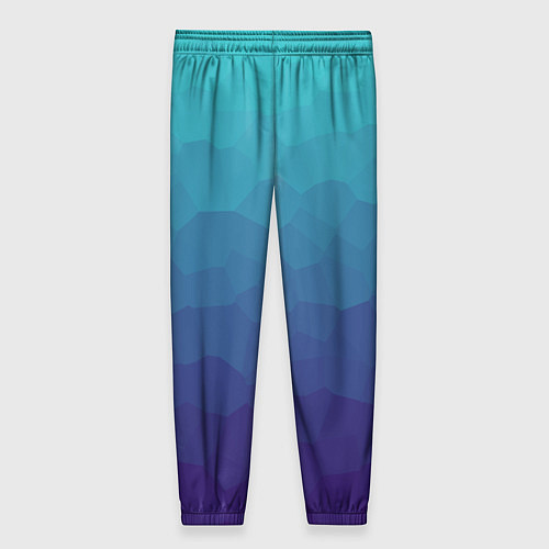 Женские брюки Графический эффект на бирюзово-синего градиенте / 3D-принт – фото 2