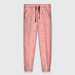Женские брюки Оранжево-розовый светлый пятнистый паттерн