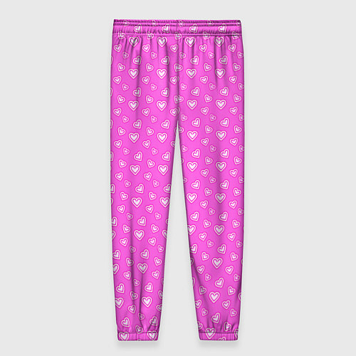 Женские брюки Розовый маленькие сердечки / 3D-принт – фото 2