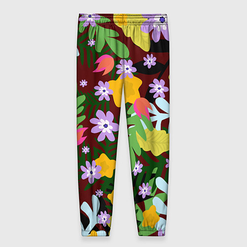 Женские брюки Гавайская цветочная расцветка / 3D-принт – фото 2