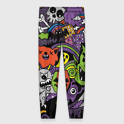 Женские брюки Страшно веселые монстры / 3D-принт – фото 2
