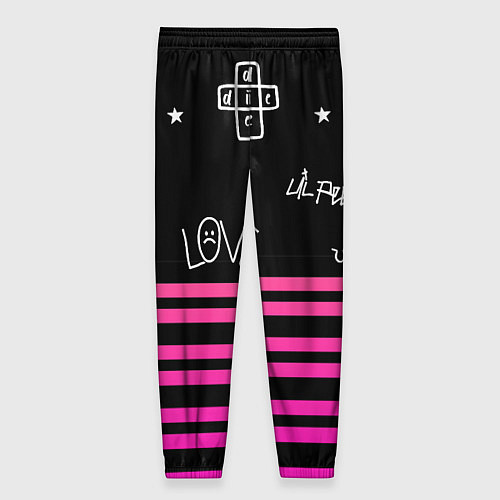 Женские брюки Lil Peep розовые полосы / 3D-принт – фото 2