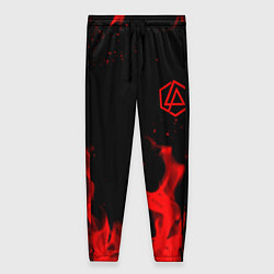 Брюки женские Linkin Park красный огонь лого, цвет: 3D-принт