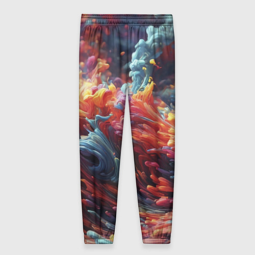 Женские брюки Многоцветный дым / 3D-принт – фото 2