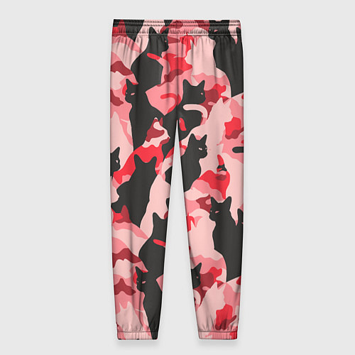 Женские брюки Розовый камуфляж из котов / 3D-принт – фото 2
