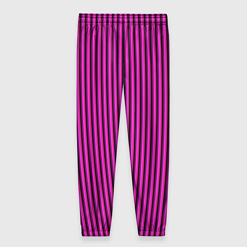 Женские брюки Яркий розовый в полоску / 3D-принт – фото 2