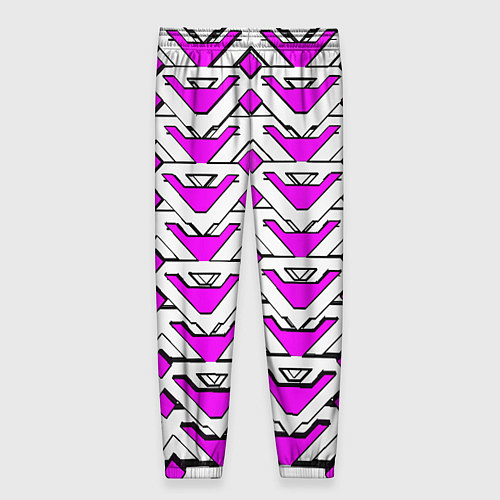 Женские брюки Бело-розовый узор / 3D-принт – фото 2