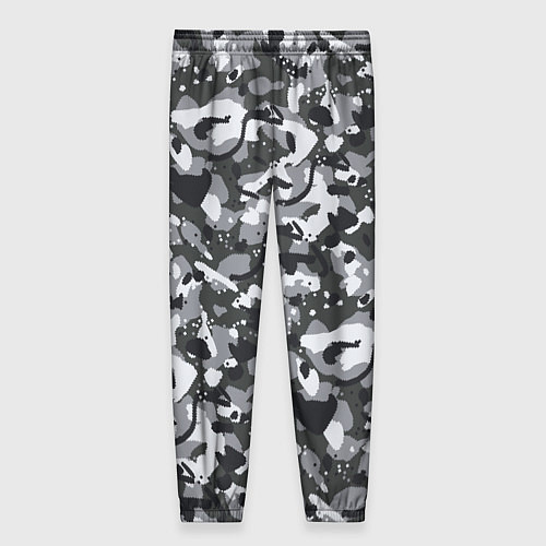 Женские брюки Серый пиксельный камуфляж / 3D-принт – фото 2