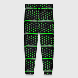 Женские брюки Зелёные круги и полосы