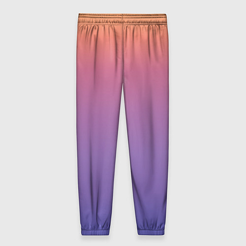 Женские брюки Градиент закатное небо желтый фиолетовый / 3D-принт – фото 2