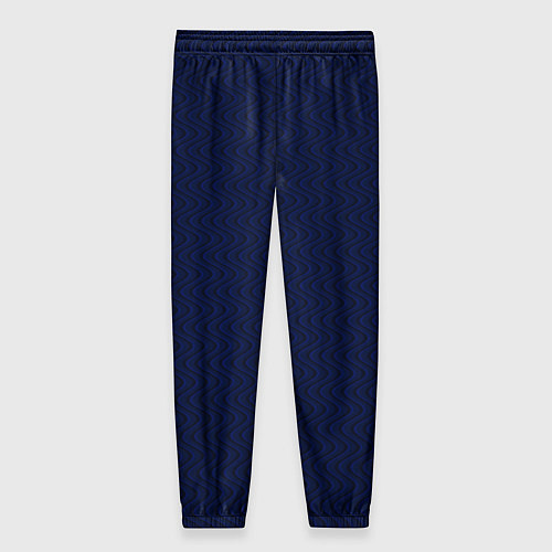 Женские брюки Тёмно-синий волнистые линии / 3D-принт – фото 2