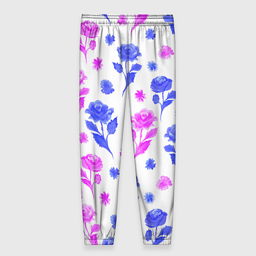 Женские брюки Цветочный узор из роз - паттерн / 3D-принт – фото 2