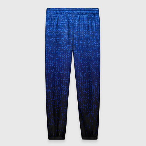 Женские брюки Градиент мелкая мозаика сине-чёрный / 3D-принт – фото 2