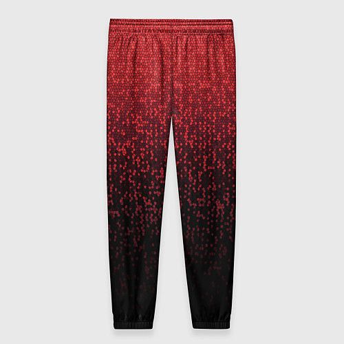 Женские брюки Градиент мозаика красно-чёрный / 3D-принт – фото 2