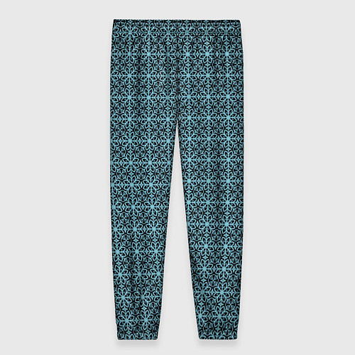 Женские брюки Бирюзовый цветочный узор паттерн / 3D-принт – фото 2