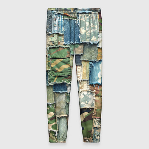 Женские брюки Джинсы с камуфляжем пэчворк / 3D-принт – фото 2