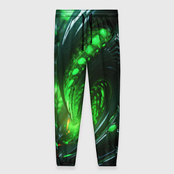 Женские брюки Кислотная зеленая яркая неоновая абстракция