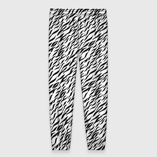 Женские брюки Чёрно-белый имитация шкуры / 3D-принт – фото 2
