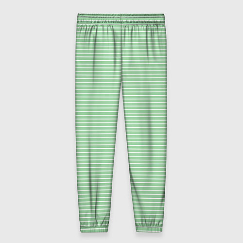 Женские брюки Светло-зелёный в полоску / 3D-принт – фото 2