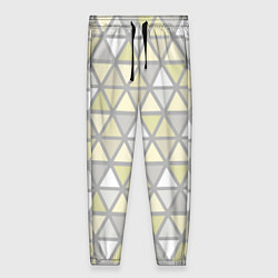 Женские брюки Паттерн геометрия светлый жёлто-серый