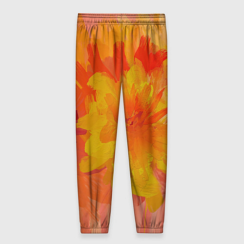 Женские брюки Абстракция цветы мастихин / 3D-принт – фото 2