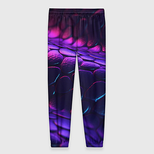 Женские брюки Фиолетовая абстрактная текстура неоновая / 3D-принт – фото 2