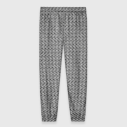 Женские брюки Чёрно-белый текстурированный полосы / 3D-принт – фото 2