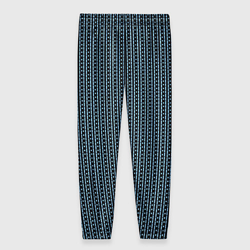 Женские брюки Чёрно-синий полосы в горошек / 3D-принт – фото 2