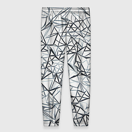 Женские брюки Чёрные хаотичные линии на белом фоне / 3D-принт – фото 2
