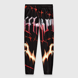 Женские брюки Агрессивные красные линии на чёрном фоне