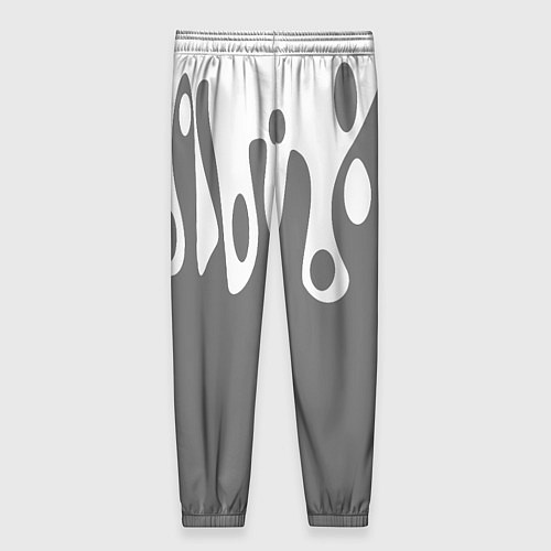 Женские брюки Потеки белой краски на сером фоне / 3D-принт – фото 2