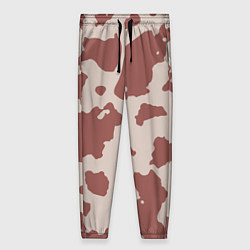 Женские брюки Коровий паттерн коричневого цвета