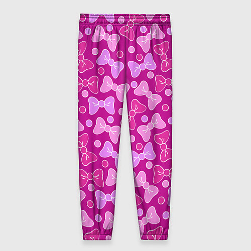 Женские брюки Розовые бантики / 3D-принт – фото 2