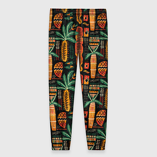 Женские брюки Африканские узоры ананас / 3D-принт – фото 2