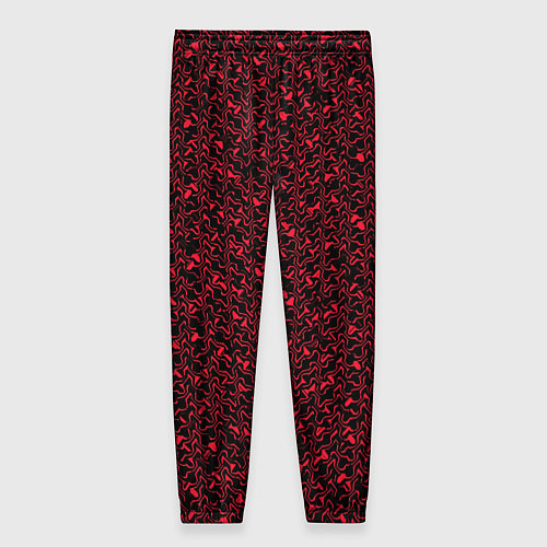 Женские брюки Чёрно-розовый абстрактная текстура / 3D-принт – фото 2