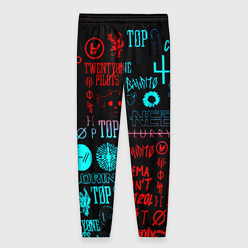 Женские брюки Twenty one pilots pattern music / 3D-принт – фото 2