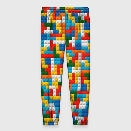 Женские брюки Разноцветные квадратные плитки / 3D-принт – фото 2