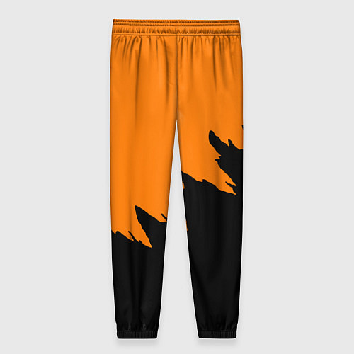 Женские брюки Half life чёрно оранжевый / 3D-принт – фото 2