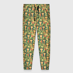 Брюки женские Камуфляжный узор с девушками в военной форме, цвет: 3D-принт