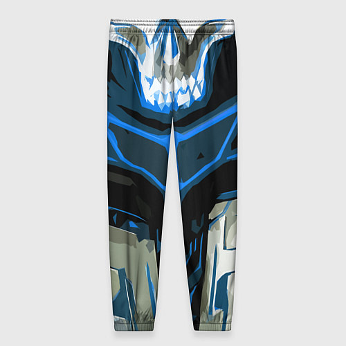 Женские брюки Blue stripes on a black and white background / 3D-принт – фото 2