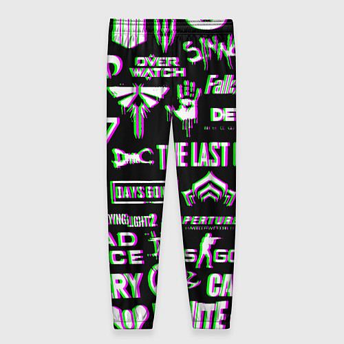 Женские брюки Logo game glitch / 3D-принт – фото 2