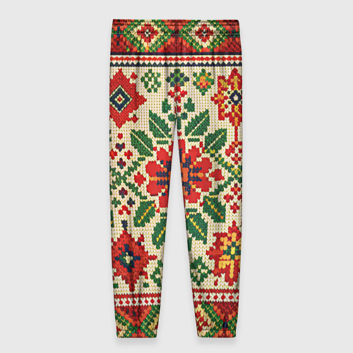 Женские брюки Славянский узор и орнамент / 3D-принт – фото 2