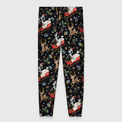 Женские брюки Рик и Морти сани с оленем - Christmas