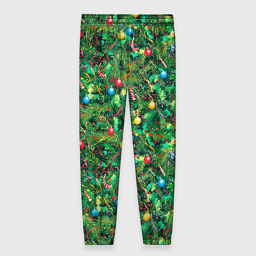 Женские брюки Разноцветные шары на ёлке / 3D-принт – фото 2